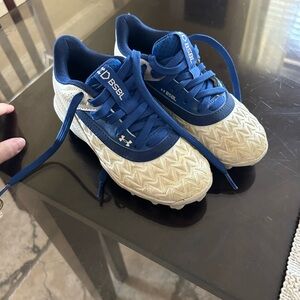 Under Armour Royal Blue and Cream Baseball Cleats